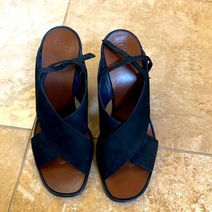 Tory Burch Gabrielle Wedge - dark blue, leather